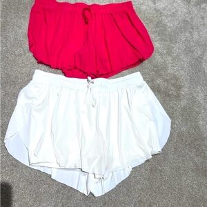 JoyLab Athletic Shorts Red and White Elastic Waist